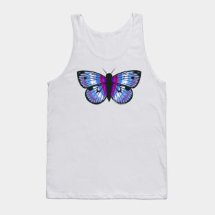 Pink Purple And Blue Butterfly Tank Top